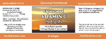 Liposomal Nutritionals Liposomal Vitamin C Softgels - 