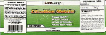 LiveLong Citrulline Malate - supplement