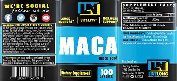LiveLong Nutrition Maca - supplement