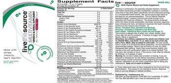 Livethesource Multivitamin Mineral & Herbal Supplement All Natural Wild Berry Flavor - supplement