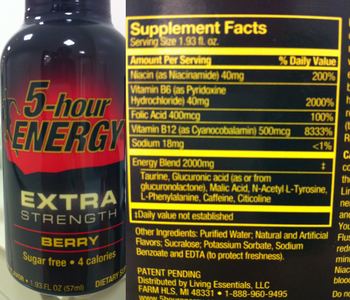 Living Essentials 5-hour Energy Extra Strength Berry - supplement