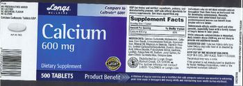 Longs Wellness Calcium 600 mg - supplement