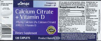 Longs Wellness Calcium Citrate + Vitamin D - supplement