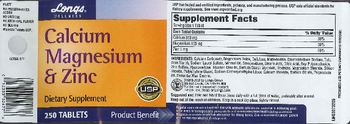 Longs Wellness Calcium Magnesium & Zinc - supplement