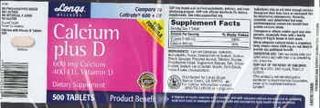 Longs Wellness Calcium Plus D - supplement