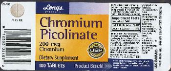 Longs Wellness Chromium Picolinate 200 mcg - supplement