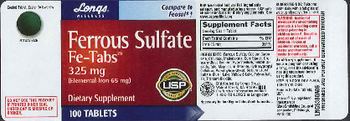 Longs Wellness Ferrous Sulfate Fe-Tabs 325 mg - supplement