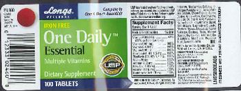 Longs Wellness Iron Free One Daily Essential Multiple Vitamins - supplement