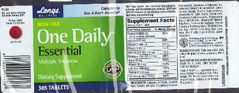 Longs Wellness Iron Free One Daily Essential Multiple Vitamins - supplement