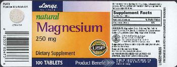 Longs Wellness Natural Magnesium 250 mg - supplement
