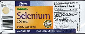 Longs Wellness Natural Selenium 200 mcg - supplement