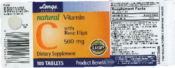 Longs Wellness Natural Vitamin C With Rose Hips 500 mg - supplement