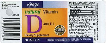 Longs Wellness Natural Vitamin D 400 IU - supplement
