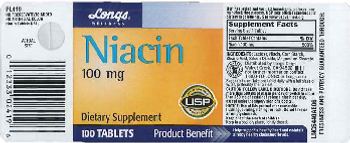 Longs Wellness Niacin 100 mg - supplement