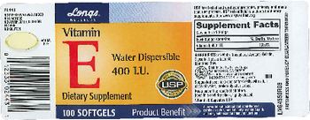 Longs Wellness Vitamin E Water Dispersible 400 IU - supplement