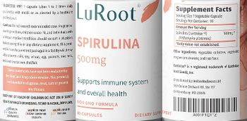 LuRoot Spirulina 500 mg - supplement