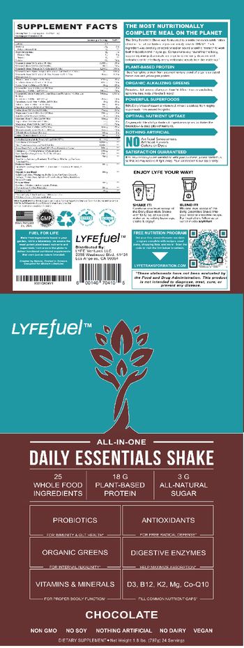 Lyfe Fuel All-In-One Daily Essentials Shake Chocolate - supplement