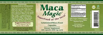 Maca Magic Gelatinized Maca Root Capsules 600 mg - supplement