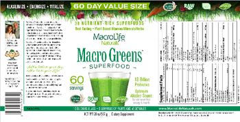 MacroLife Naturals Macro Greens - supplement