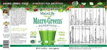 MacroLife Naturals Macro Greens - supplement