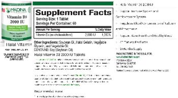 Madina Vitamins Vitamin D3 2000 IU - supplement