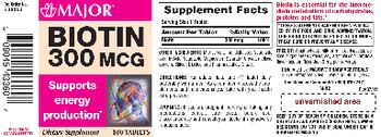Major Biotin 300 mcg - supplement