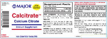 Major Calcitrate Calcium Citrate - calcium supplement