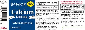 Major Calcium 600 mg - calcium supplement