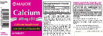 Major Calcium 600 mg + D3 400 IU - calcium supplement