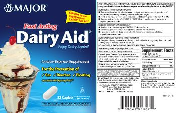 Major Fast Acting Dairy Aid - lactase enzyme supplement