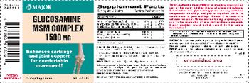 Major Glucosamine MSM Complex 1500 mg - supplement