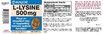 Major L-Lysine 500 mg - supplement