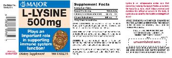 Major L-Lysine 500 mg - supplement