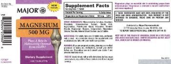 Major Magnesium 500 mg - supplement