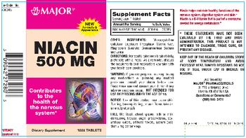 Major Niacin 500 mg - supplement
