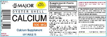 Major Oyster Shell Calcium 500 mg - calcium supplement