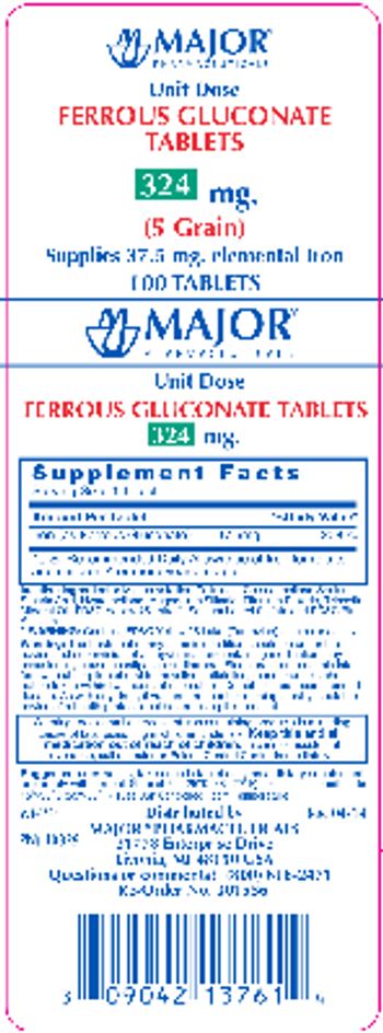 Major Pharmaceuticals Ferrous Gluconate - 
