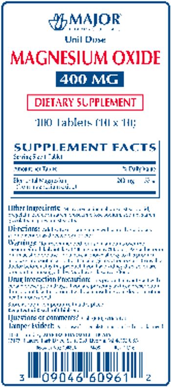 Major Pharmaceuticals Magnesium Oxide 400 mg - supplement