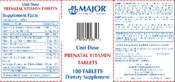 Major Pharmaceuticals Prenatal Vitamin Tablets - supplement