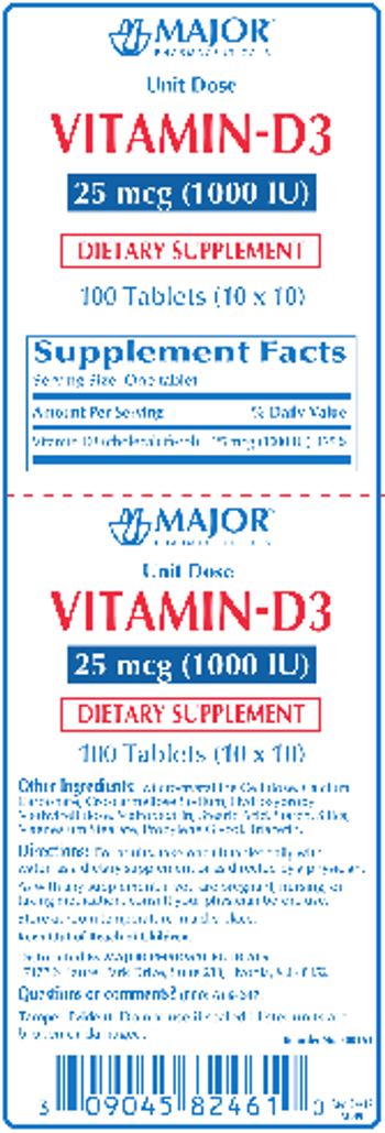 Major Pharmaceuticals Vitamin-D3 25 mcg (1000 IU) - supplement