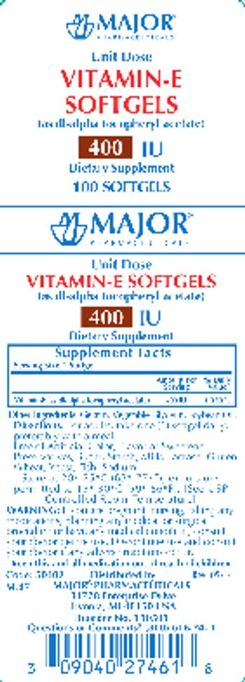 Major Pharmaceuticals Vitamin-E Softgels 400 IU - supplement