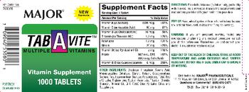 Major Tab A Vite Multiple Vitamins - vitamin supplement