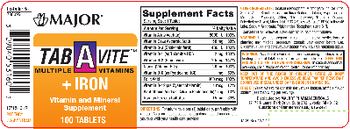 Major Tab A Vite Multiple Vitamins + Iron - vitamin and mineral supplement