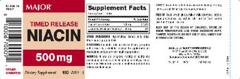 Major Timed Release Niacin 500 mg - supplement