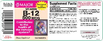 Major Vitamin B-12 500 mcg - supplement