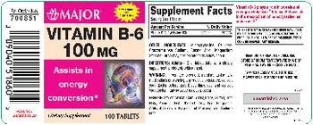 Major Vitamin B-6 100 mg - supplement