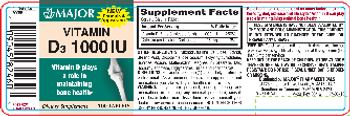Major Vitamin D3 1000 IU - supplement