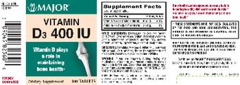 Major Vitamin D3 400 IU - supplement