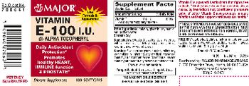 Major Vitamin E-100 IU - supplement