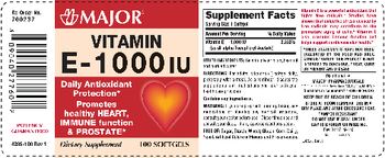 Major Vitamin E-1000 IU - supplement